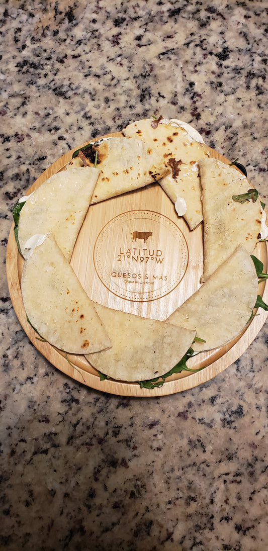 Quesadillas con espinacas y aguacate